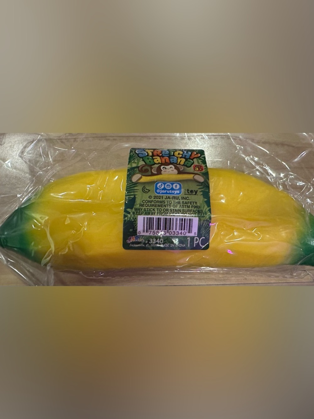 Stretchy Banana Squishy Toy - Yellow with Green Tips